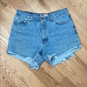Cut jean shorts